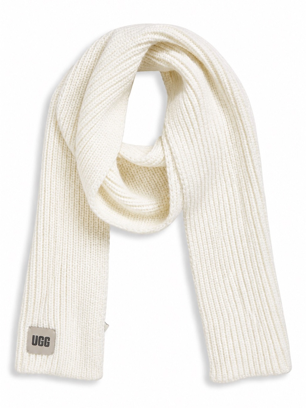 NWT UGG Women’s Chunky Rib Scarf In White/Nimbus